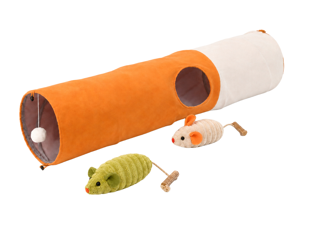 Tunnel chat + deux souris menthe